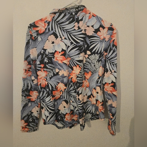 Tommy Bahama Islandzone Womens Size Small Floral Zip Jacket Tropical Full Zipper - Picture 2 of 7
